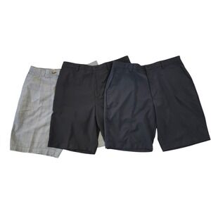 Lot of 3 Cutter & Buck Mens Casual Golf Shorts Navy Blue Black Plaid  Size 36